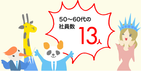 50~60代の社員数 13人